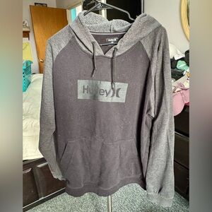 Hurley Men's Charcoal and Black Hoodie